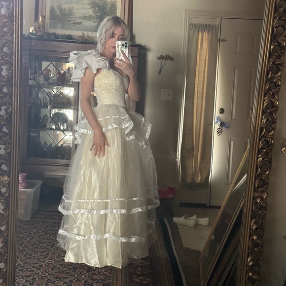 Gunne sax cream fairytale wedding ivory dress vintage - Picture 4 of 5